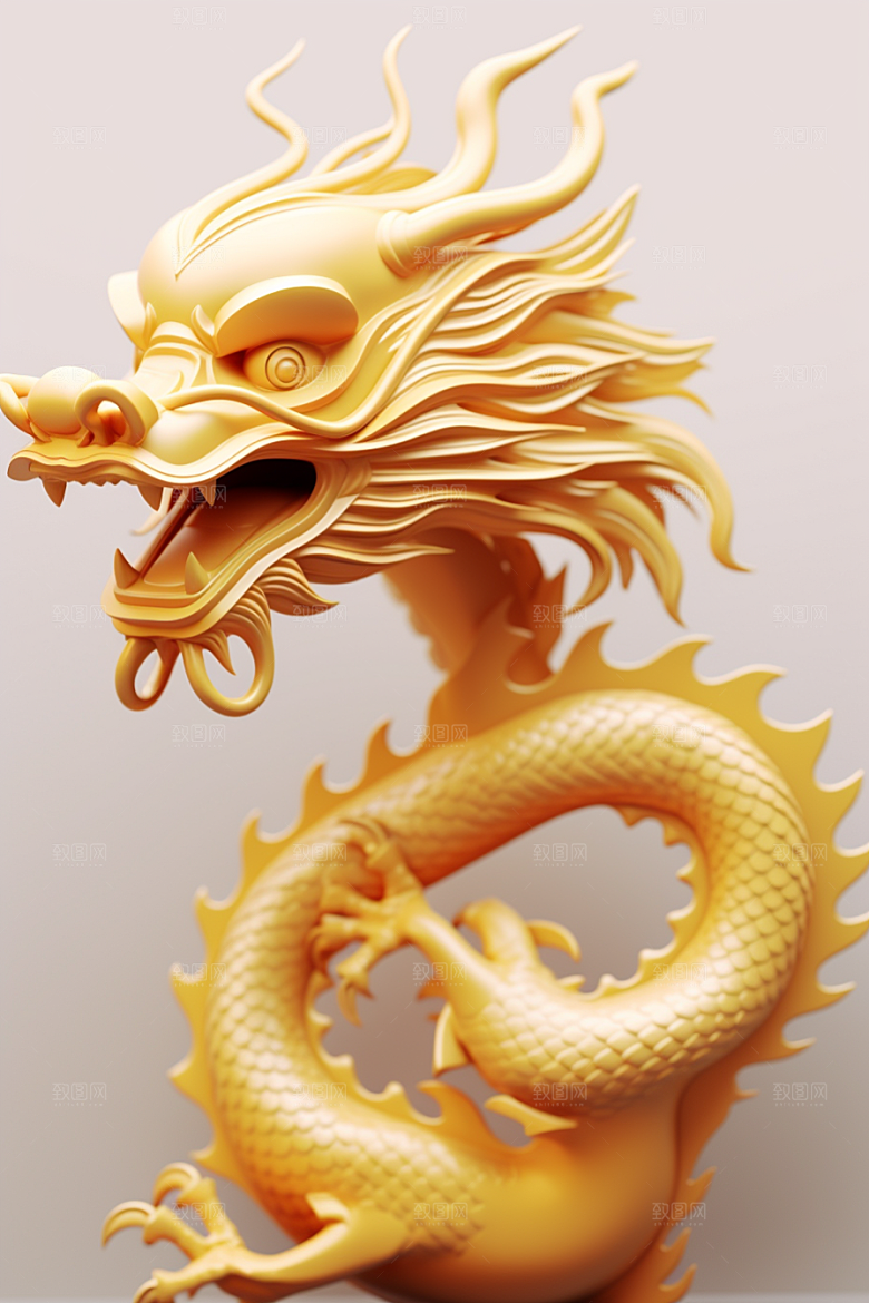 机甲金属龙新年模型效果图