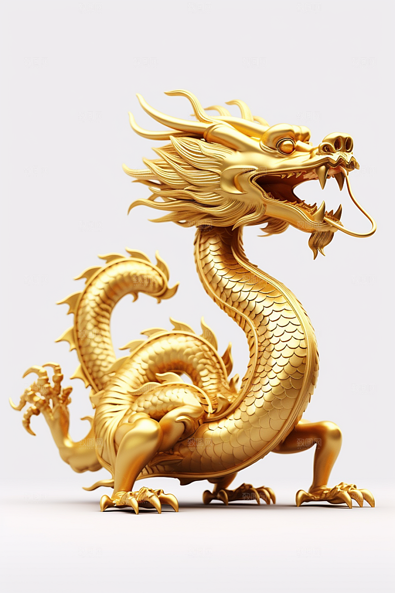 机甲金属龙质感新年效果图