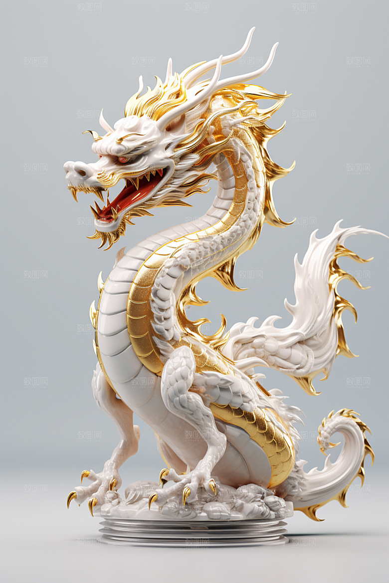 机甲金属龙光泽立体效果图