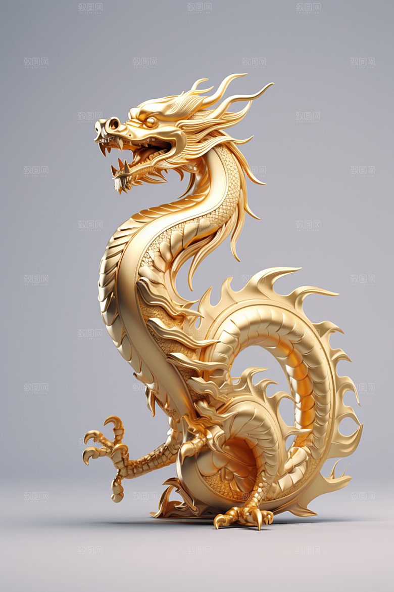 机甲金属龙机械感模型效果图