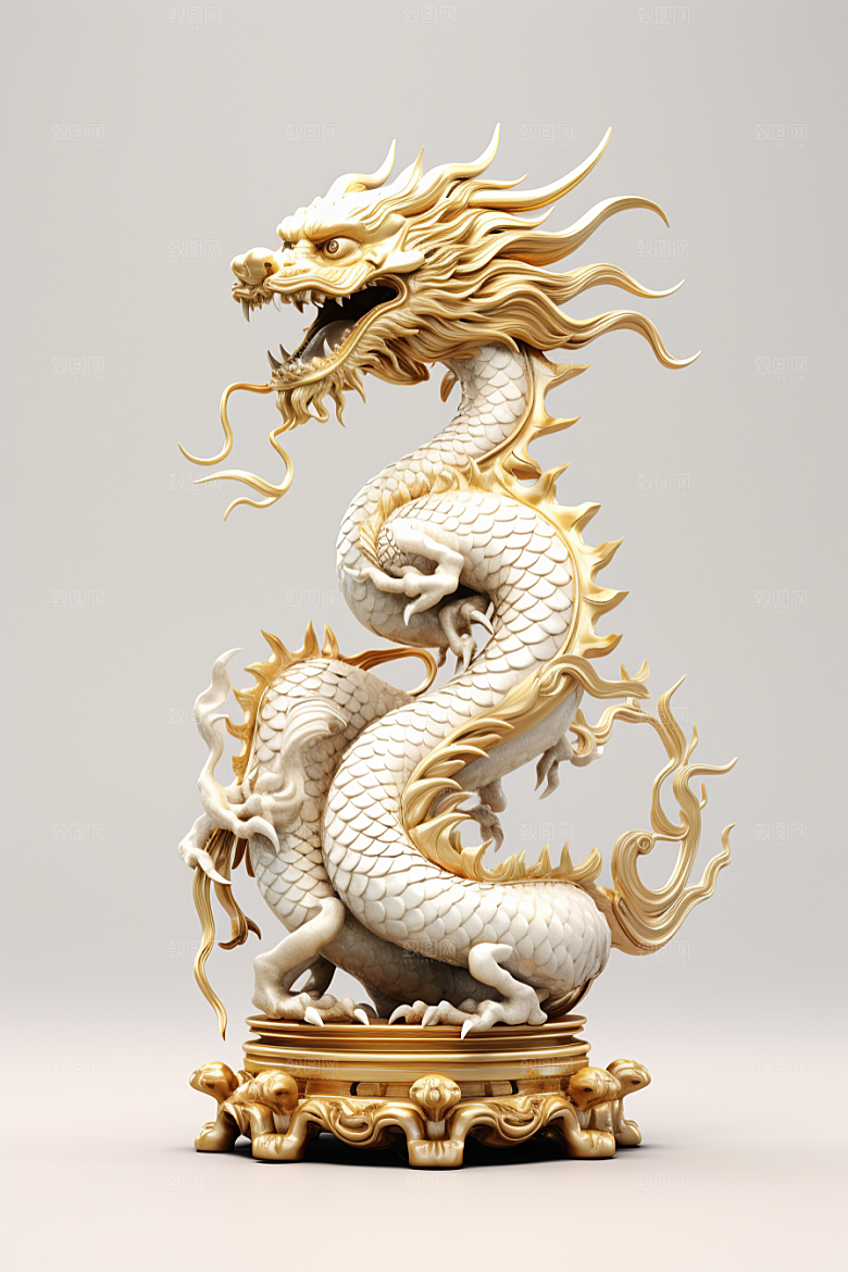 机甲金属龙光泽3D效果图