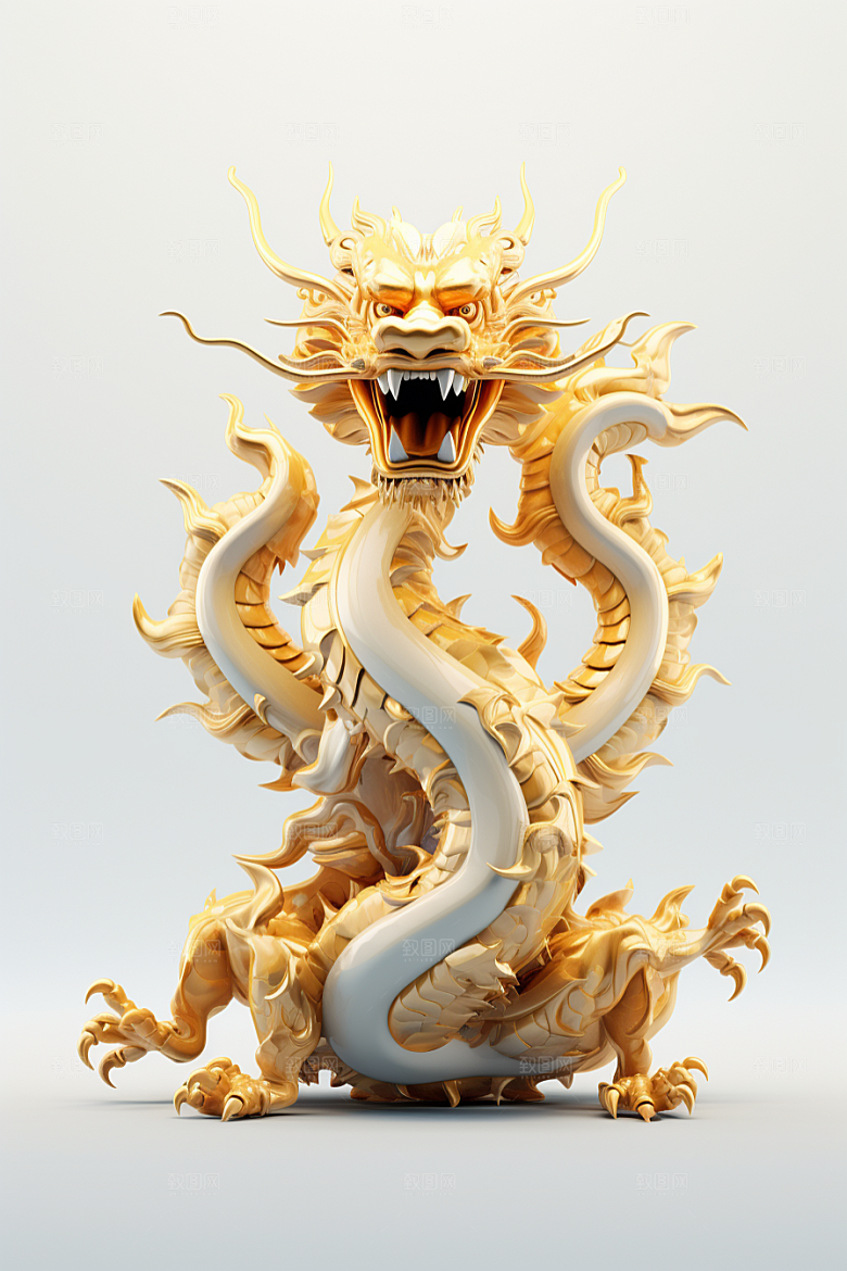 机甲金属龙立体春节效果图