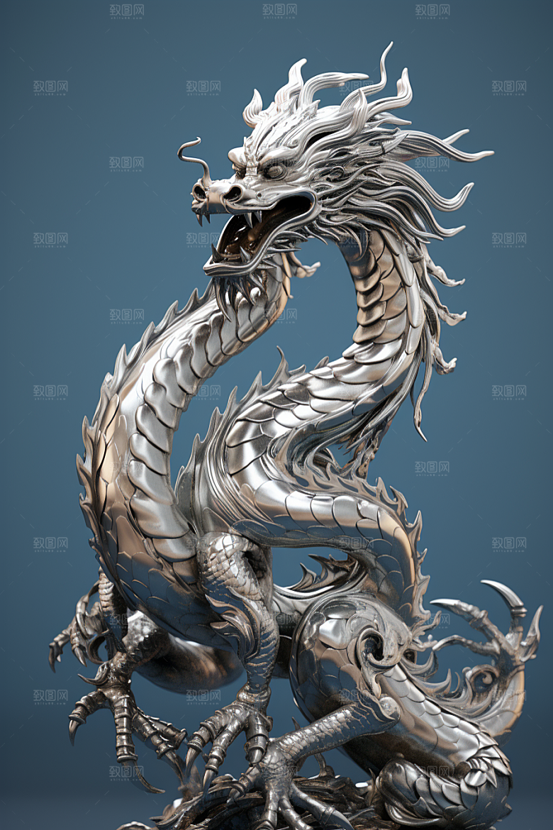 机甲金属龙3D立体效果图