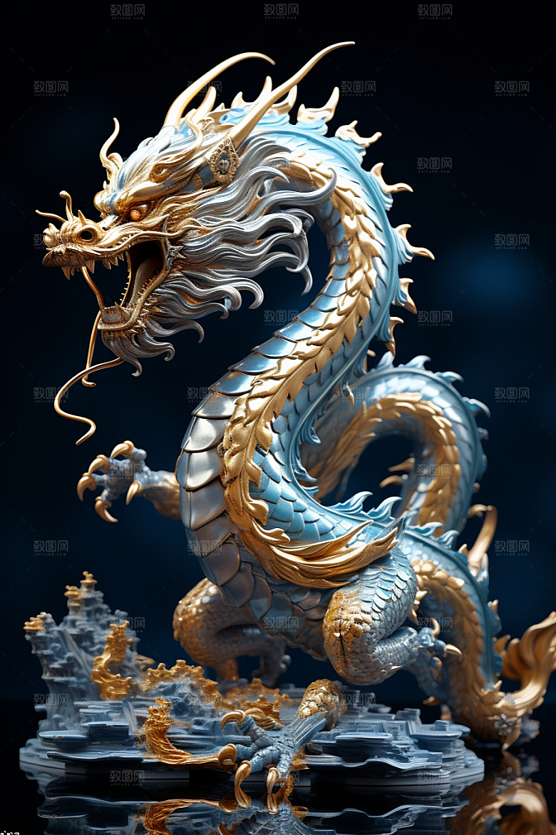 机甲金属龙立体机械感效果图