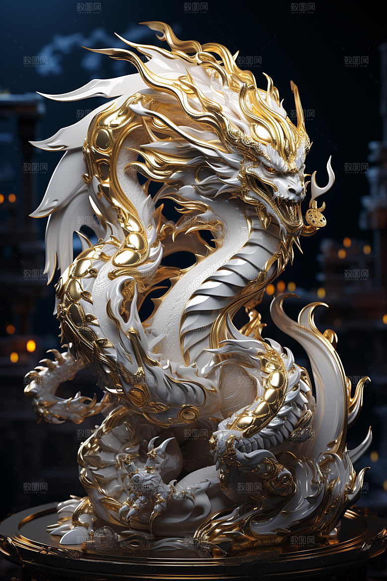 机甲金属龙机械感模型效果图