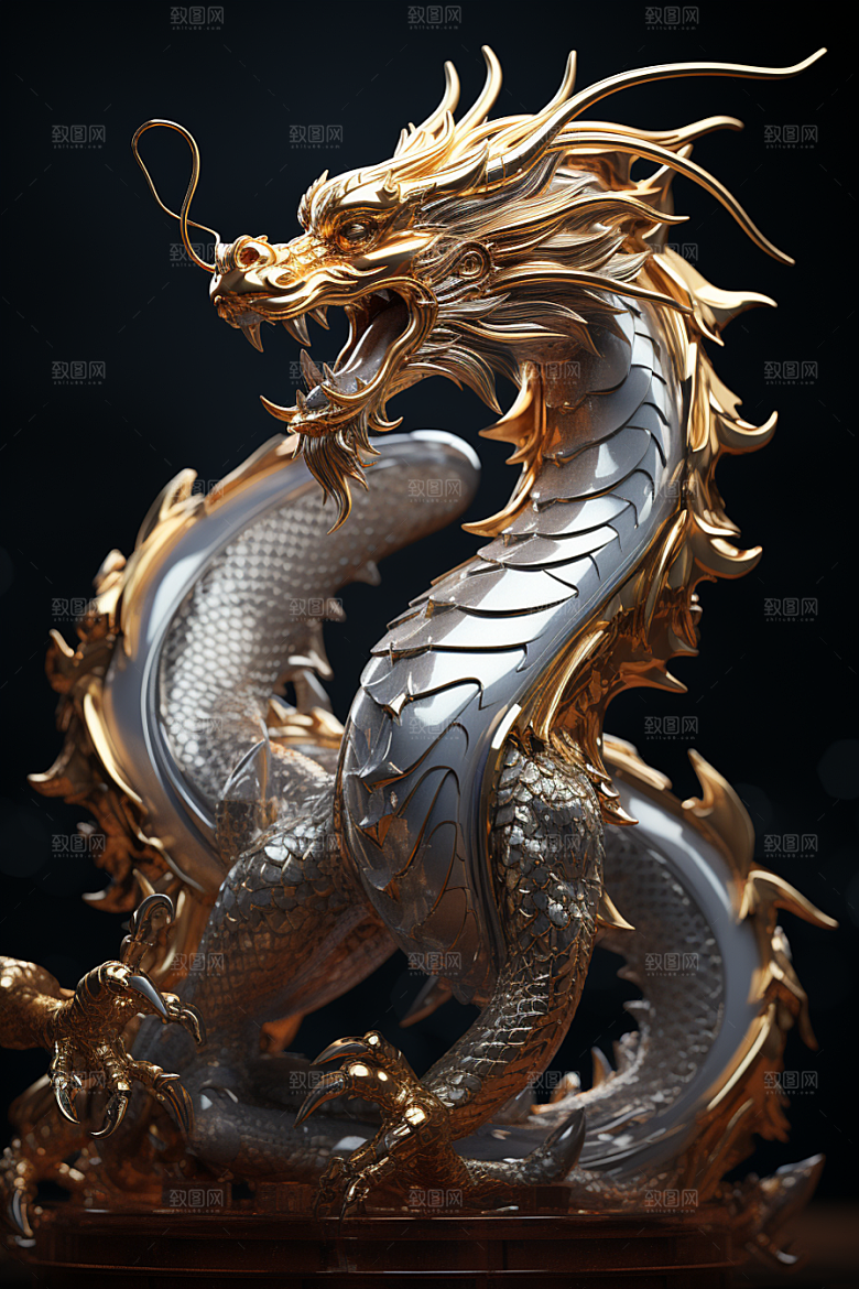机甲金属龙新年3D效果图