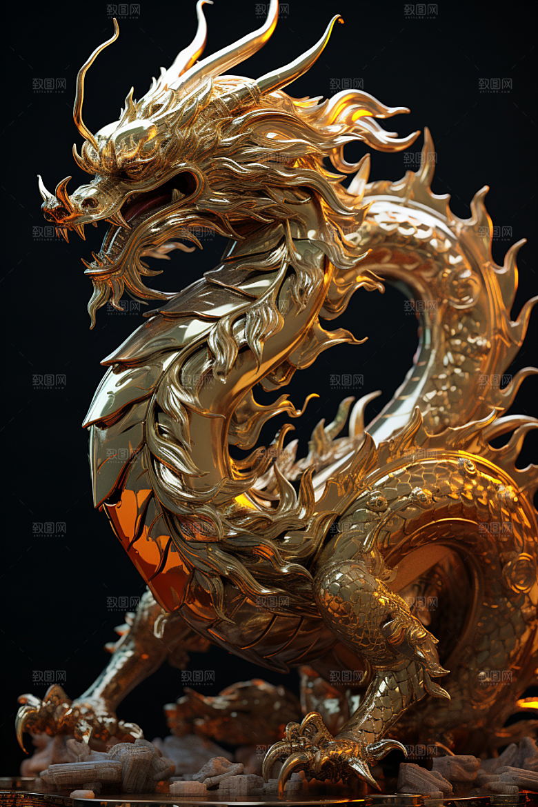 机甲金属龙3D霸气效果图