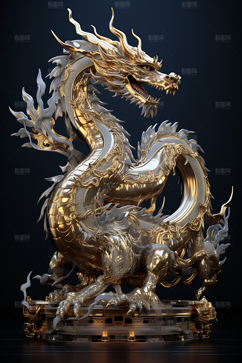 机甲金属龙3D春节效果图