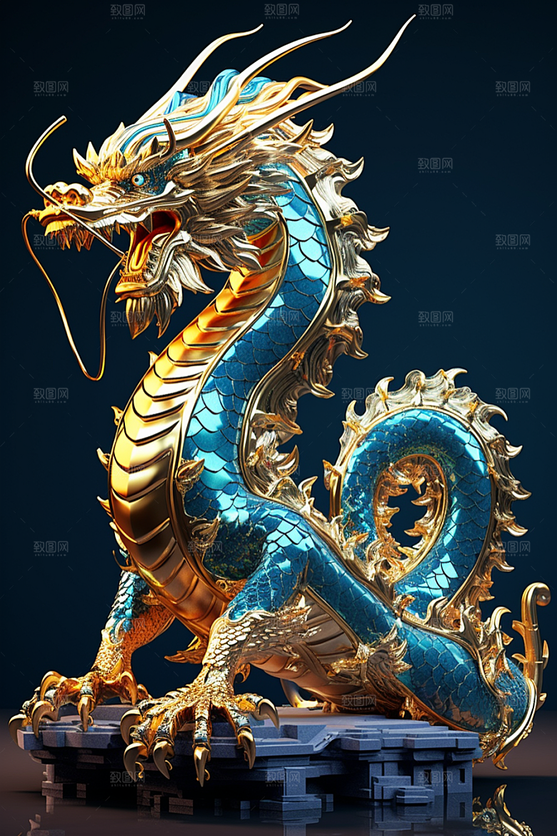 机甲金属龙新年3D效果图