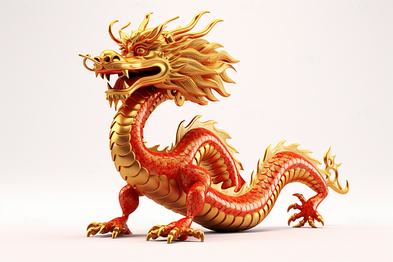 机甲金属龙新年质感效果图