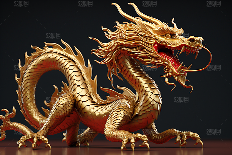 机甲金属龙机械感新年效果图
