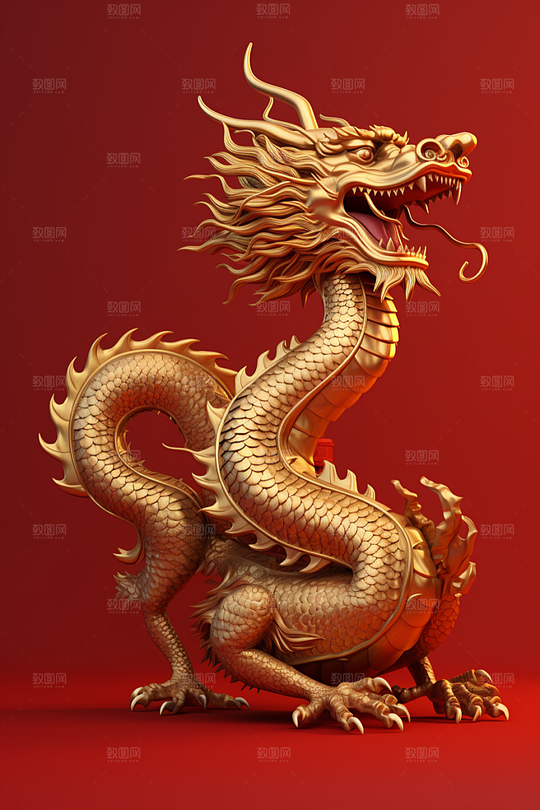 机甲金属龙立体模型效果图
