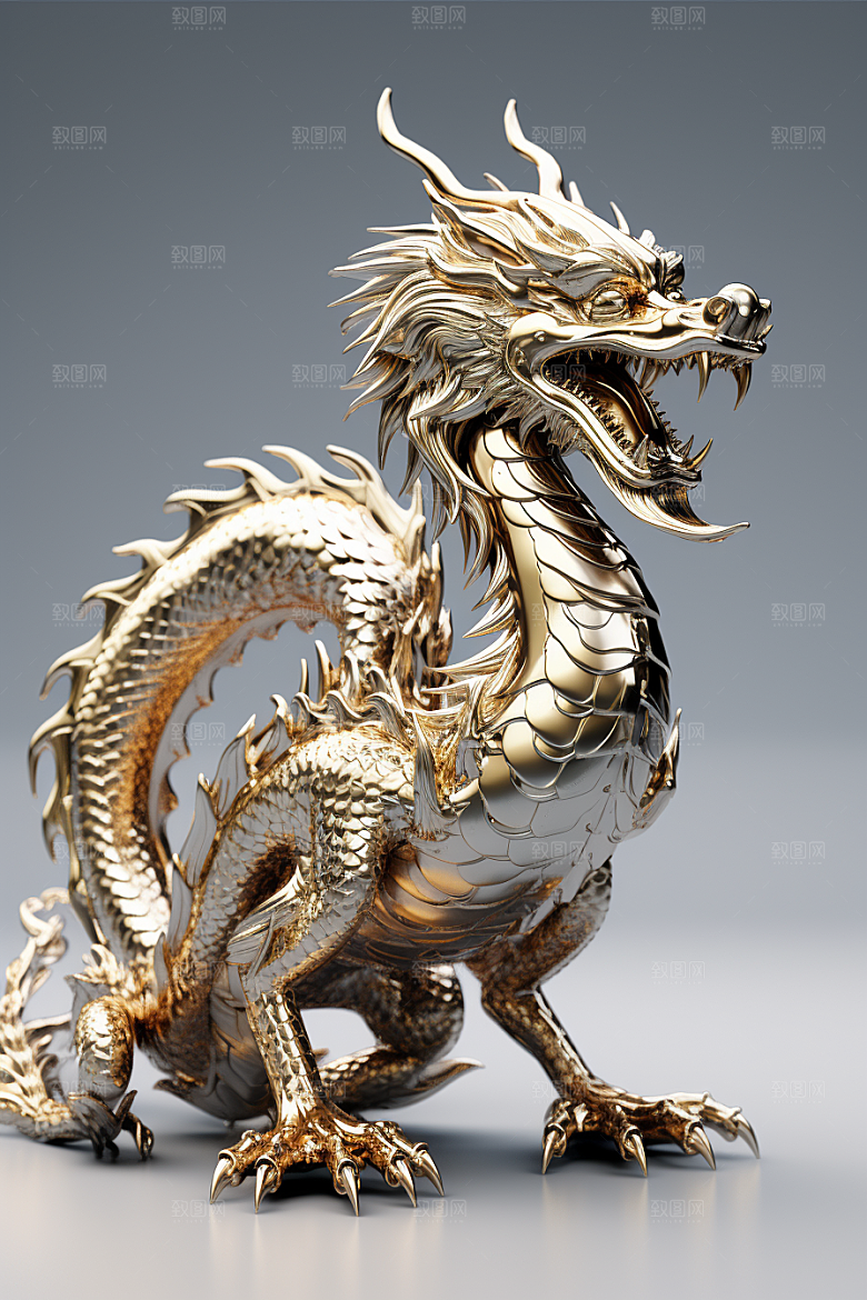 机甲金属龙霸气3D效果图