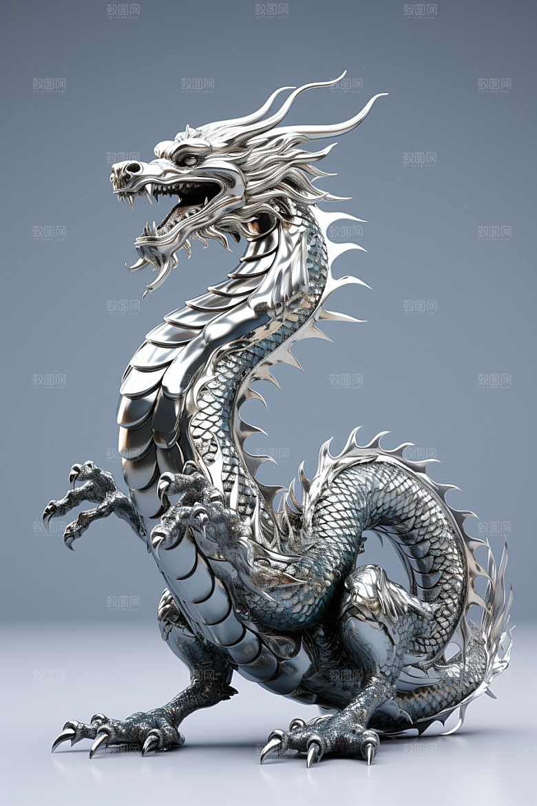 机甲金属龙新年质感效果图