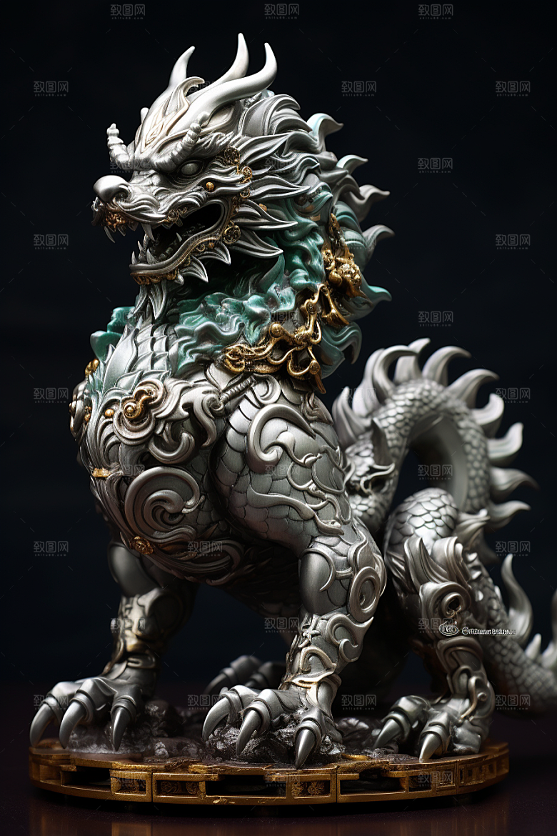 机甲金属龙立体3D效果图