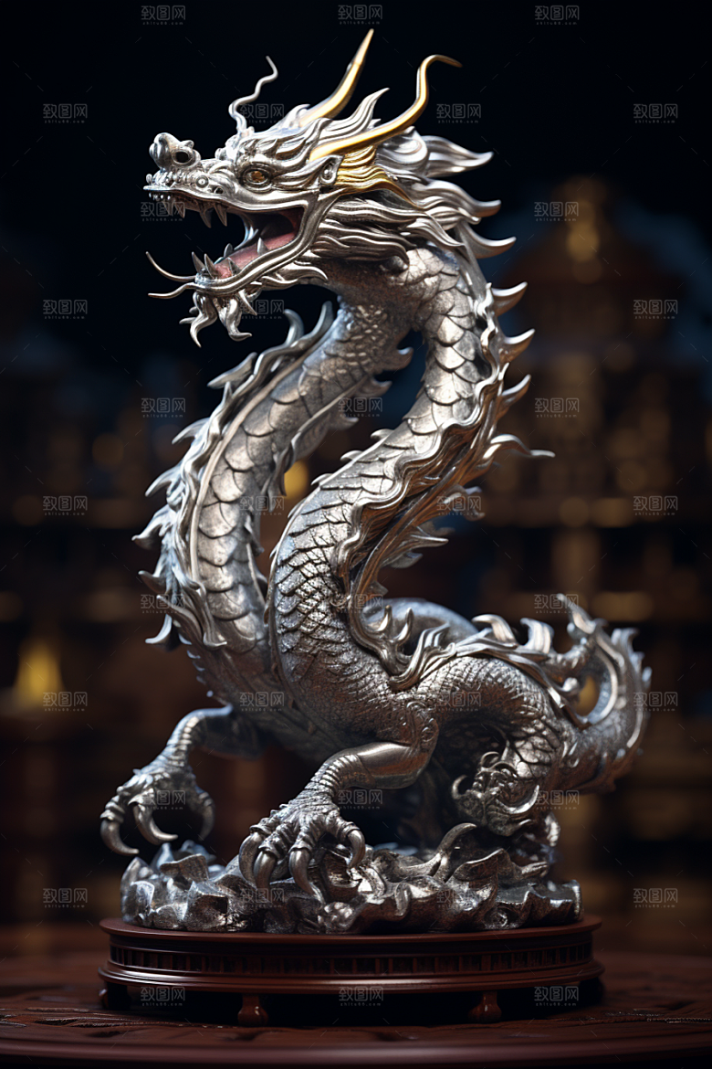 机甲金属龙春节龙年效果图