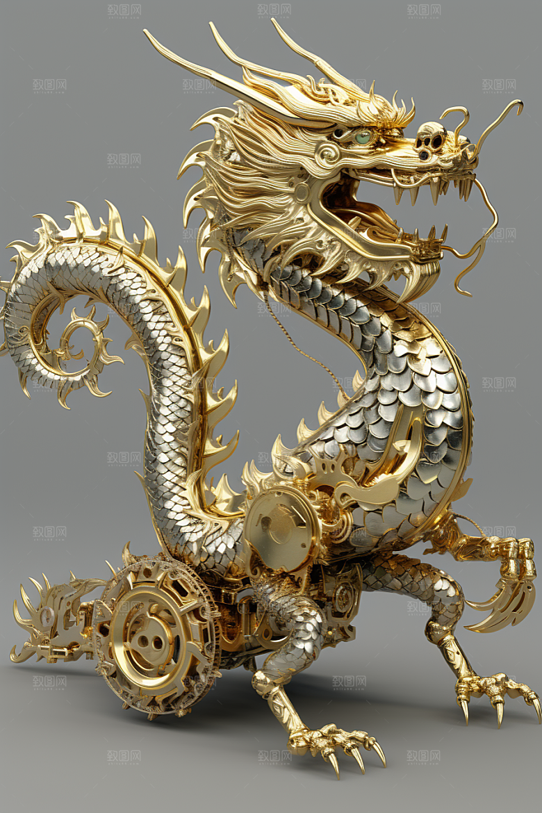 机甲金属龙3D新年效果图