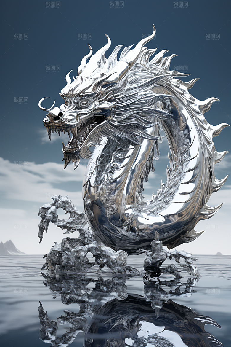 机甲金属龙3D春节效果图