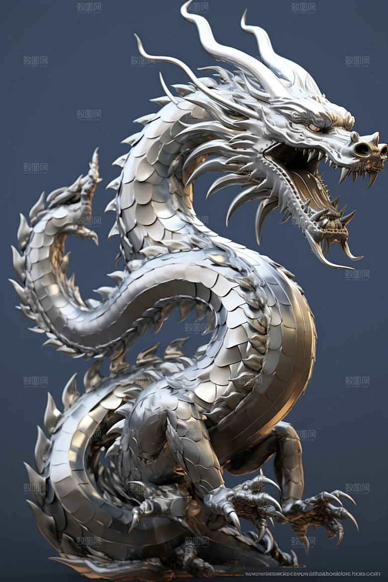 机甲金属龙3D新年效果图