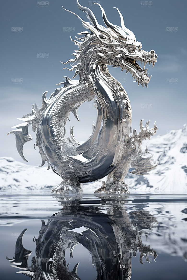 机甲金属龙模型3D效果图