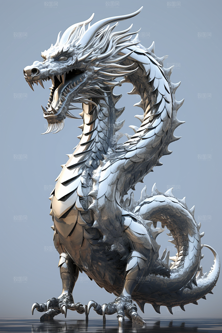 机甲金属龙3D霸气效果图