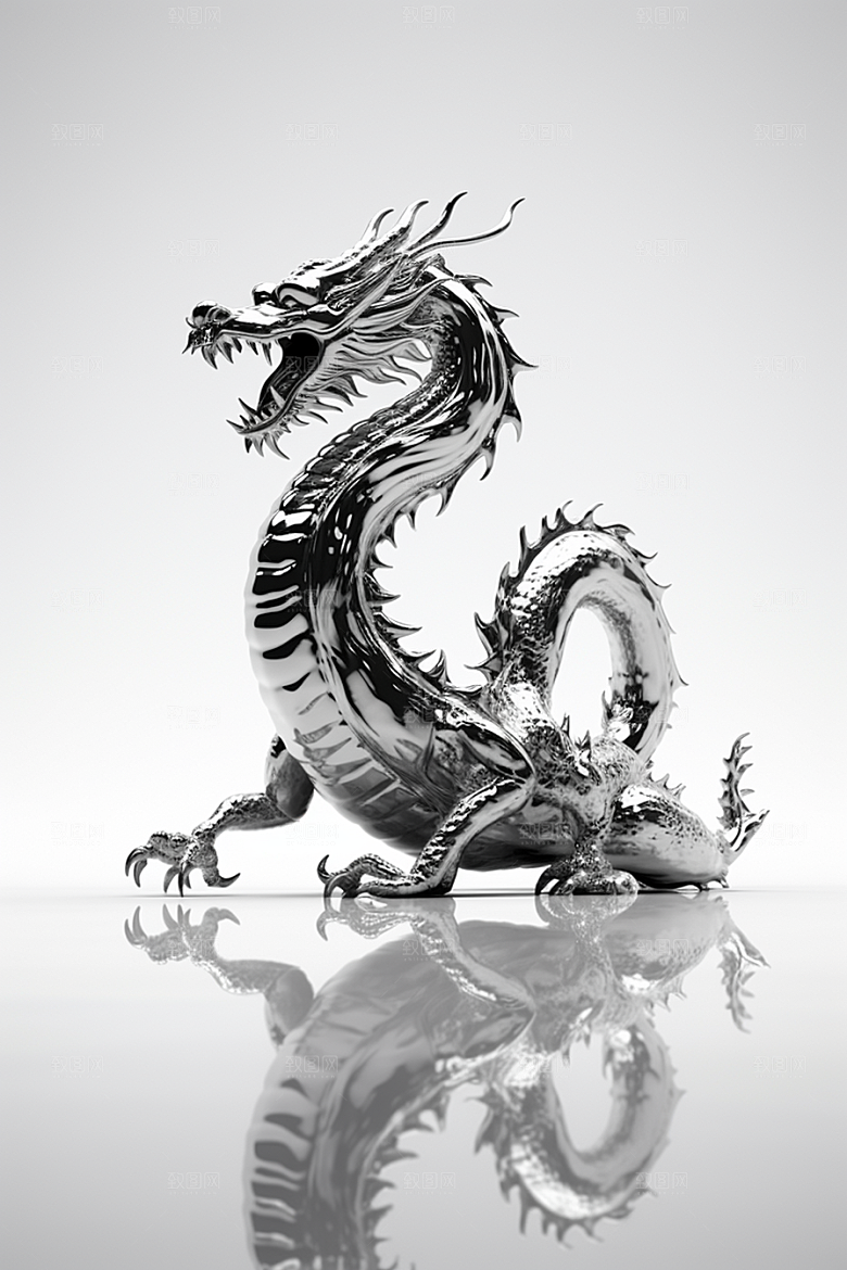机甲金属龙立体新年效果图