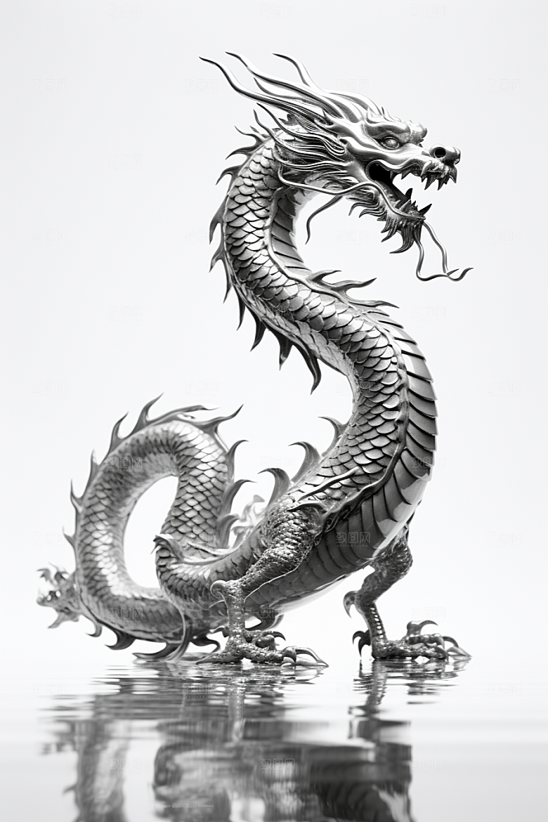 机甲金属龙龙年新年效果图