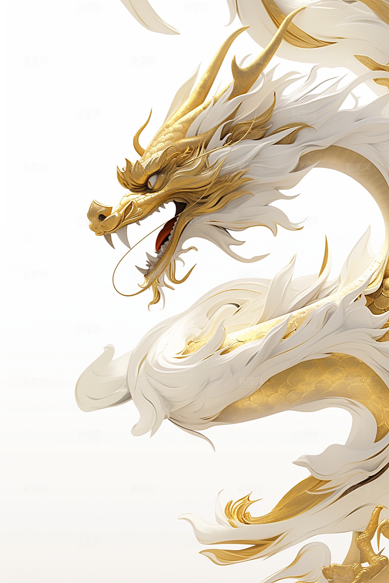 机甲金属龙立体光泽效果图