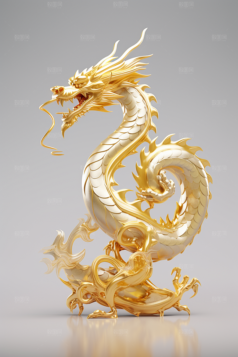 机甲金属龙光泽新年效果图