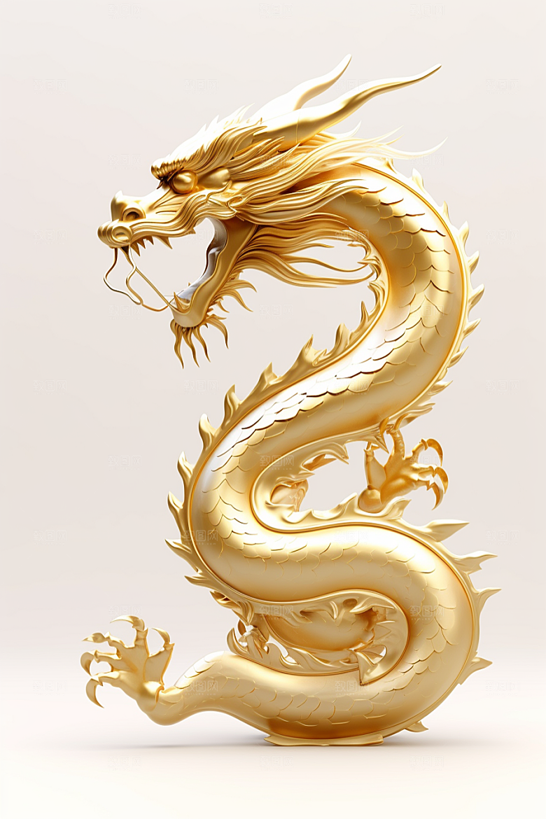 机甲金属龙立体光泽效果图