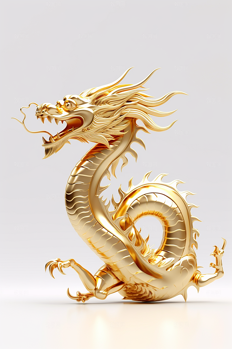 机甲金属龙立体光泽效果图
