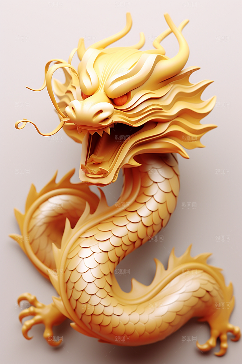机甲金属龙模型新年效果图