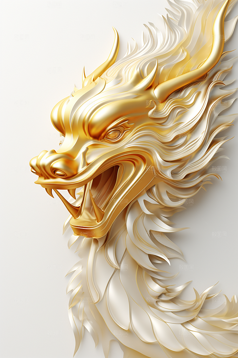 机甲金属龙龙年立体效果图
