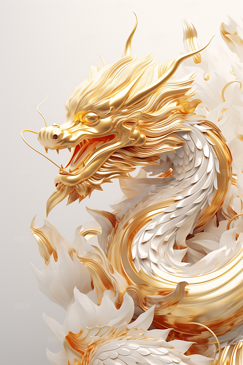 机甲金属龙立体模型效果图