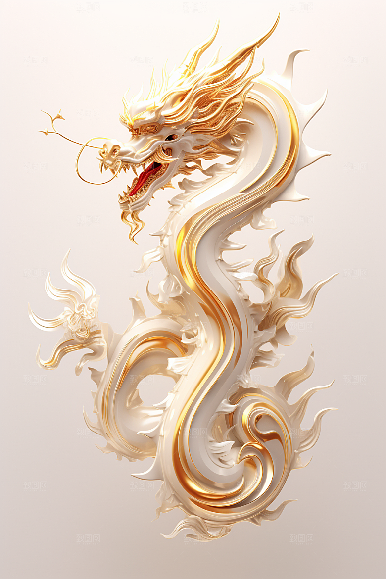 机甲金属龙光泽立体效果图