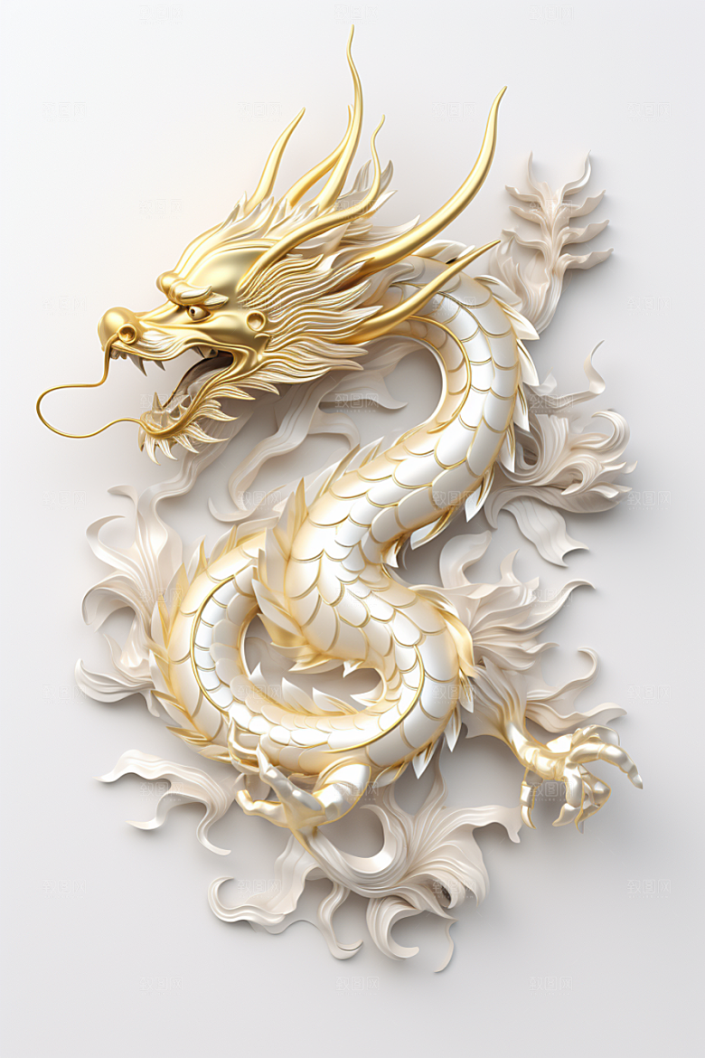 机甲金属龙立体春节效果图