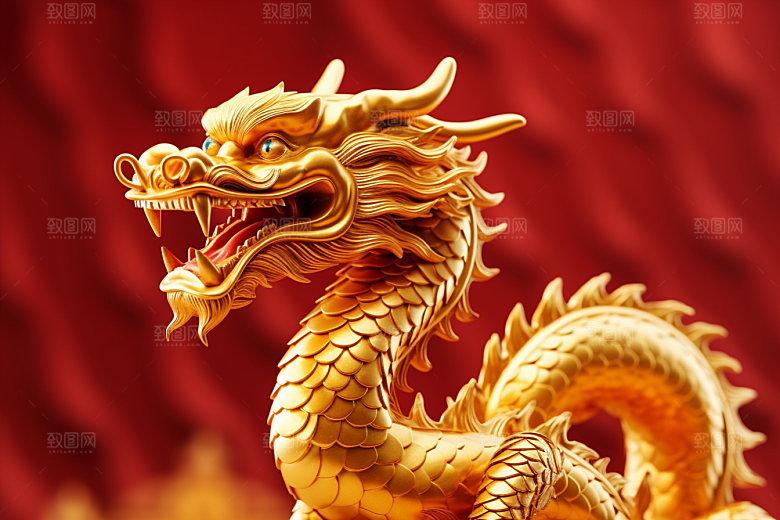 机甲金属龙新年模型效果图