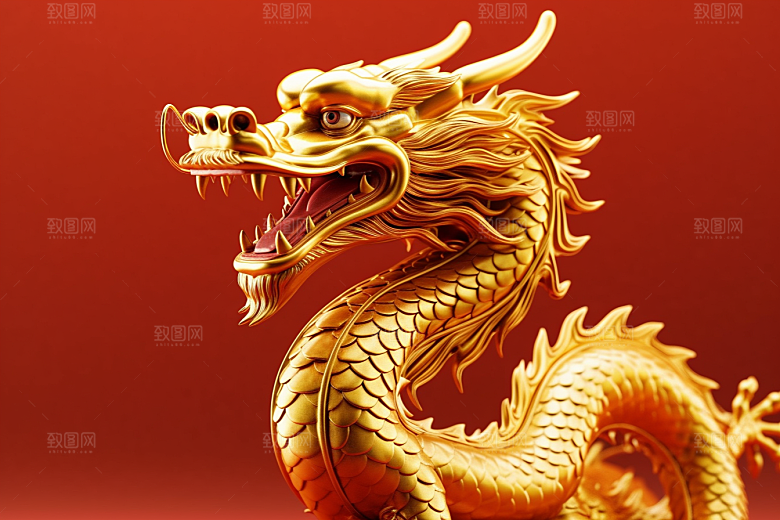 机甲金属龙龙年3D效果图