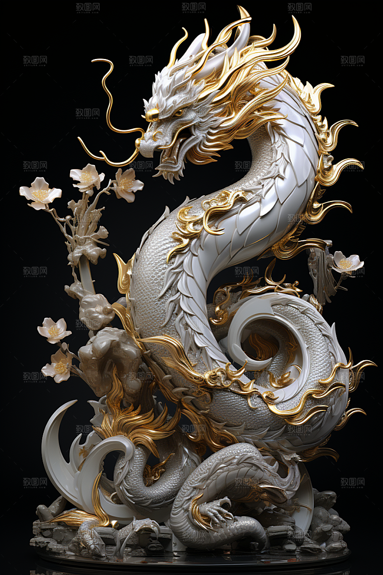 机甲金属龙新年光泽效果图