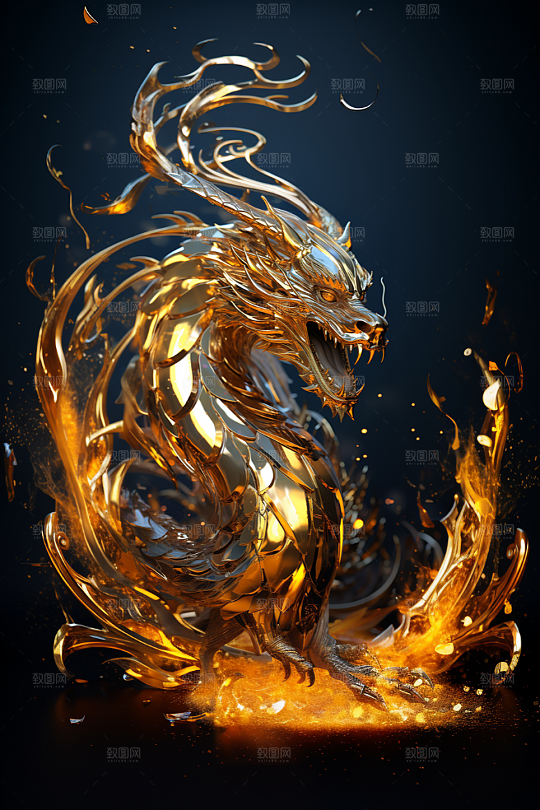 机甲金属龙新年机械感效果图