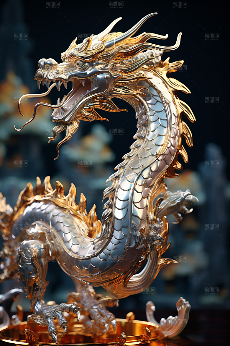 机甲金属龙新年春节效果图