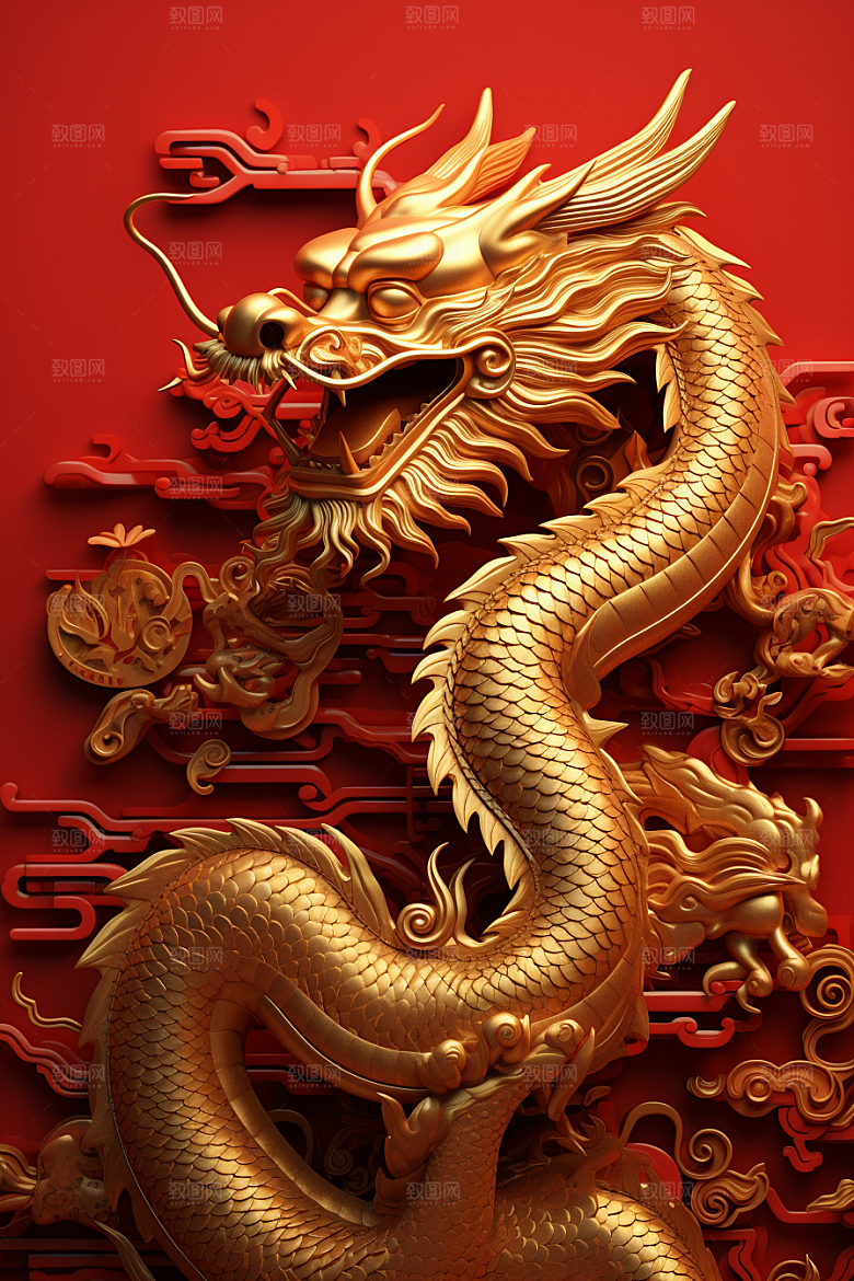 机甲金属龙模型立体效果图