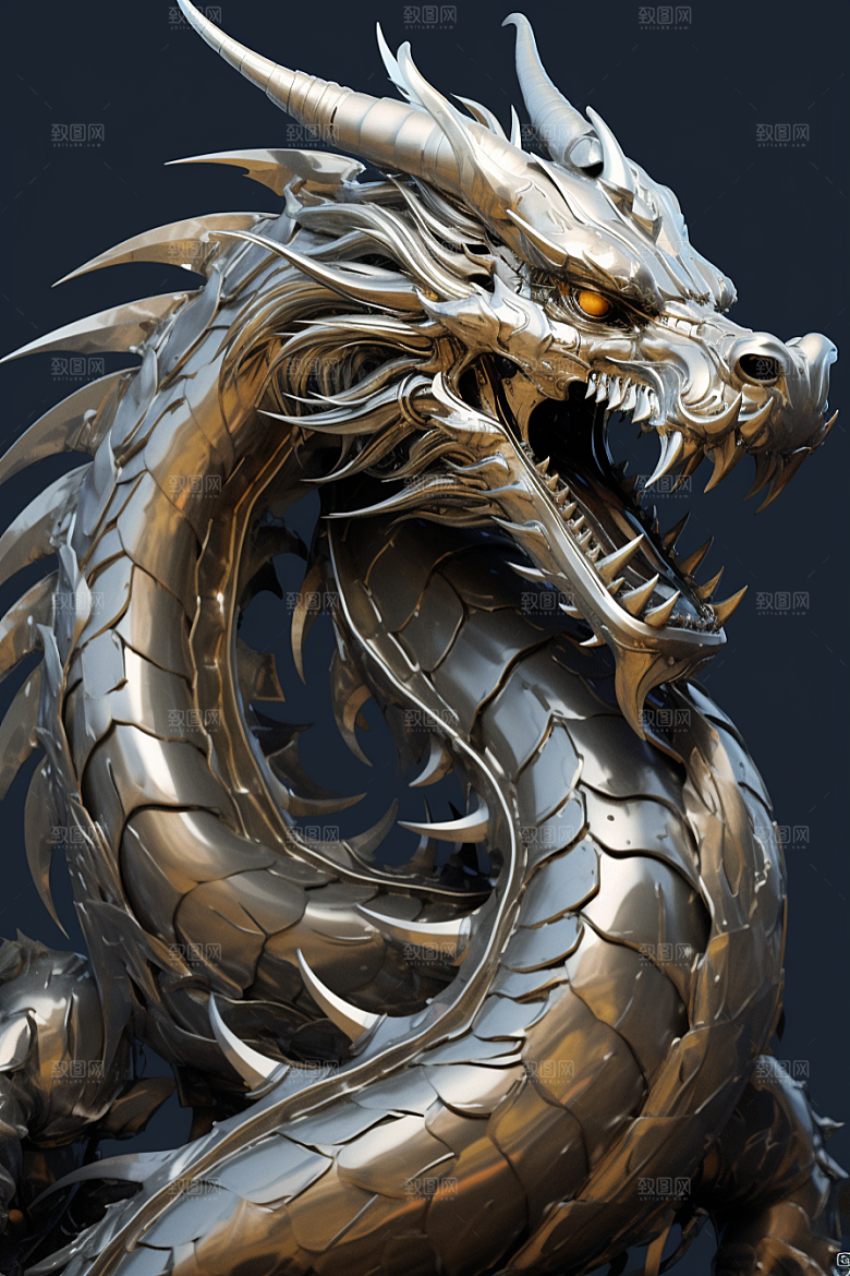 机甲金属龙3D新年效果图