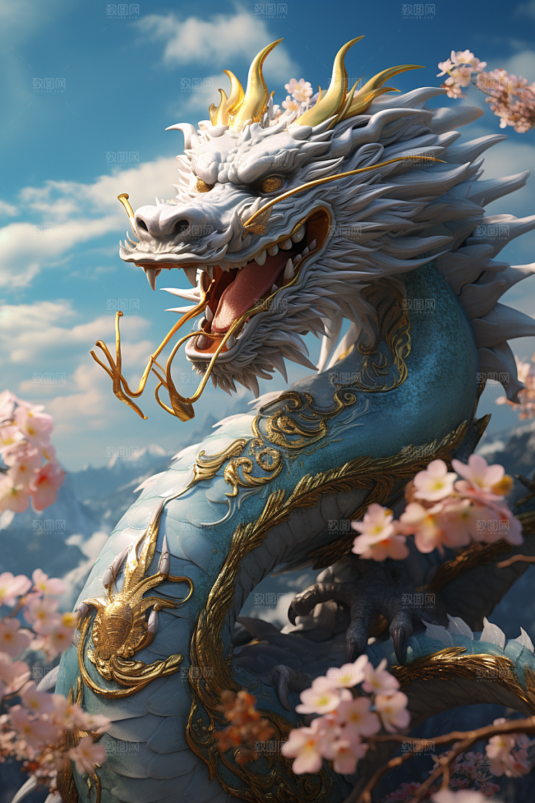机甲金属龙机械感立体效果图