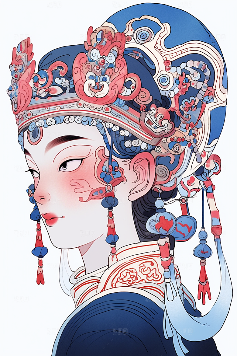 京剧女孩戏剧国粹插画