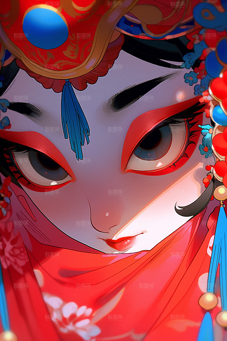 京剧女孩戏剧国粹插画