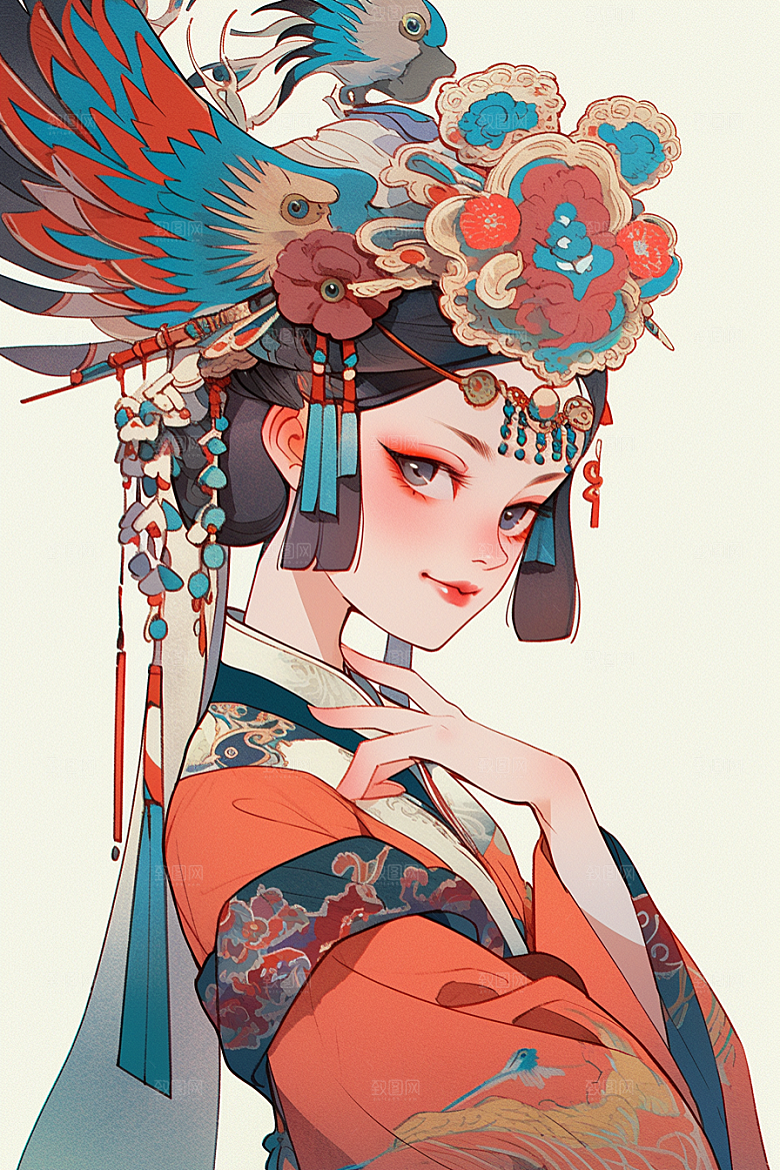 京剧女孩国粹戏曲插画