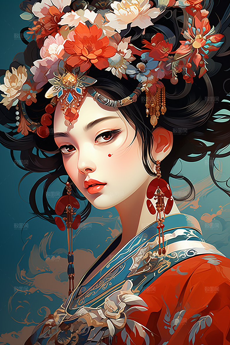 京剧女孩戏剧国粹插画