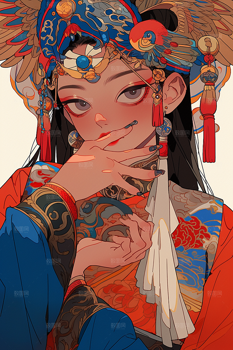 京剧女孩戏剧国粹插画