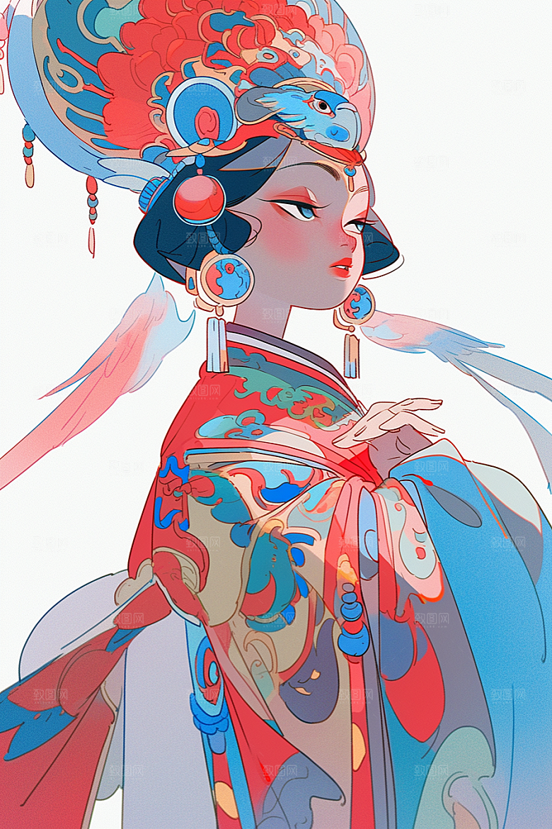 京剧女孩戏剧国粹插画